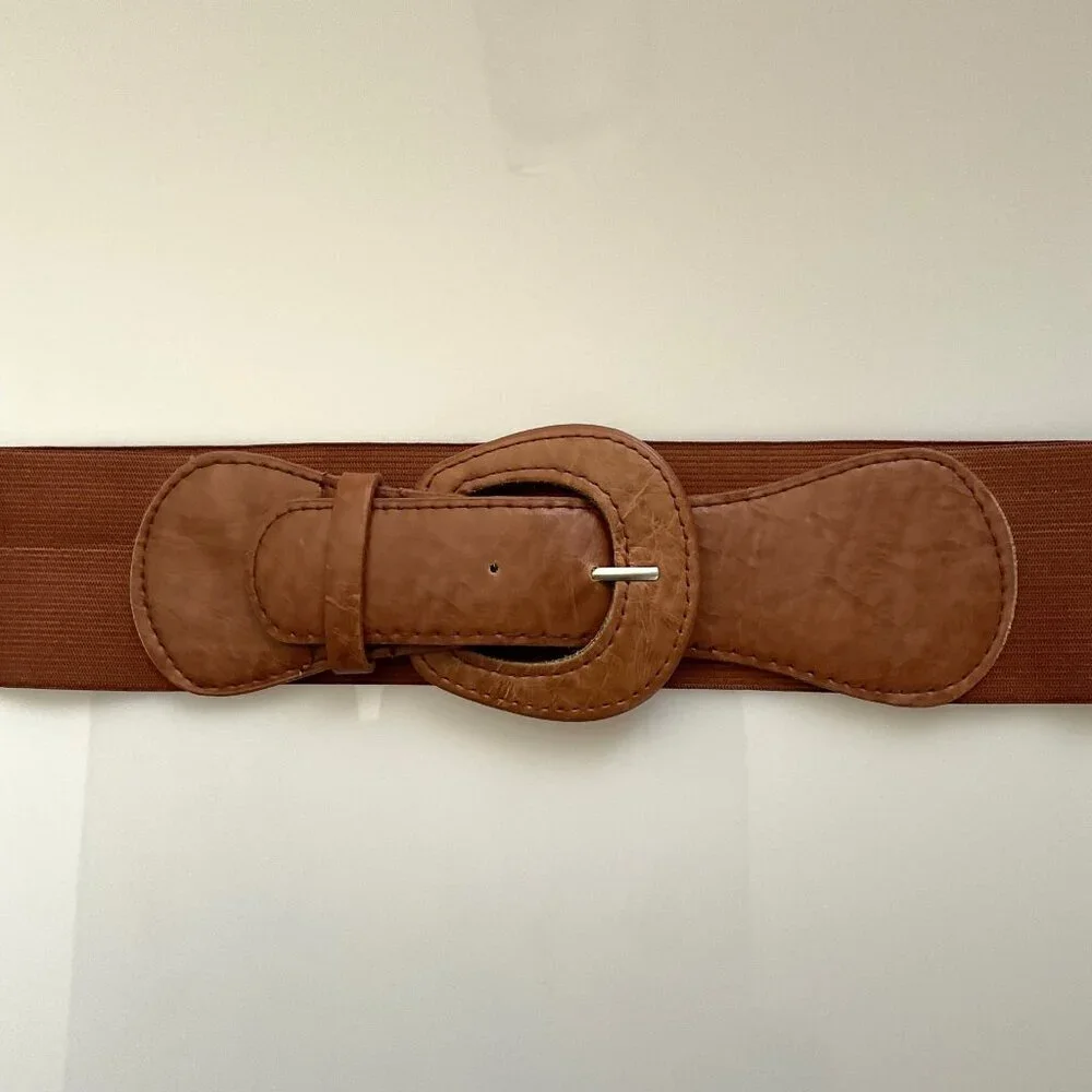 VINTAGE Y2K WIDE ELASTIC WAIST BELT